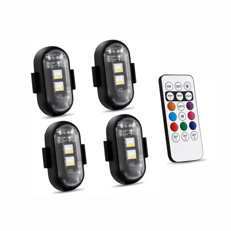 RGB LED Aircraft Strobe Lights with Wireless Remote Control – Multi-Color Flashing Position & Warning Lights for Motorcycles, Cars, Helicopters, Airplanes, Drones, Boats & Outdoor Vehicles