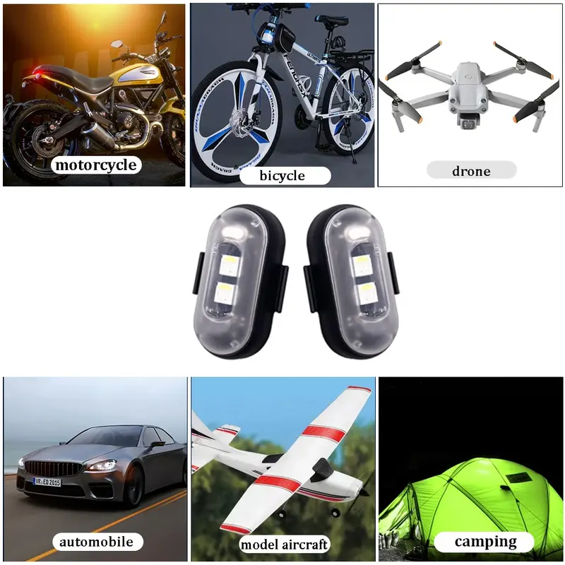 RGB LED Aircraft Strobe Lights with Wireless Remote Control – Multi-Color Flashing Position & Warning Lights for Motorcycles, Cars, Helicopters, Airplanes, Drones, Boats & Outdoor Vehicles