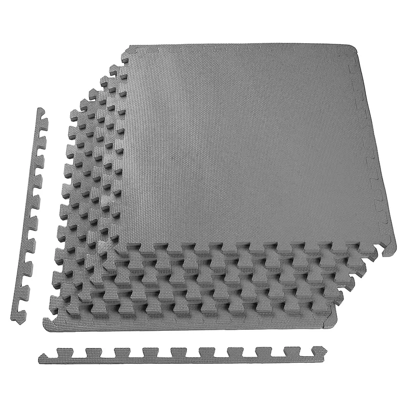 25 Pack 1/2" Thick Interlocking Gym Floor Mats, 24"x24" Heavy Duty EVA Foam Workout Tiles with Rubber Surface, Waterproof Puzzle Flooring for Home Gym, Garage, Basement & Exercise Rooms