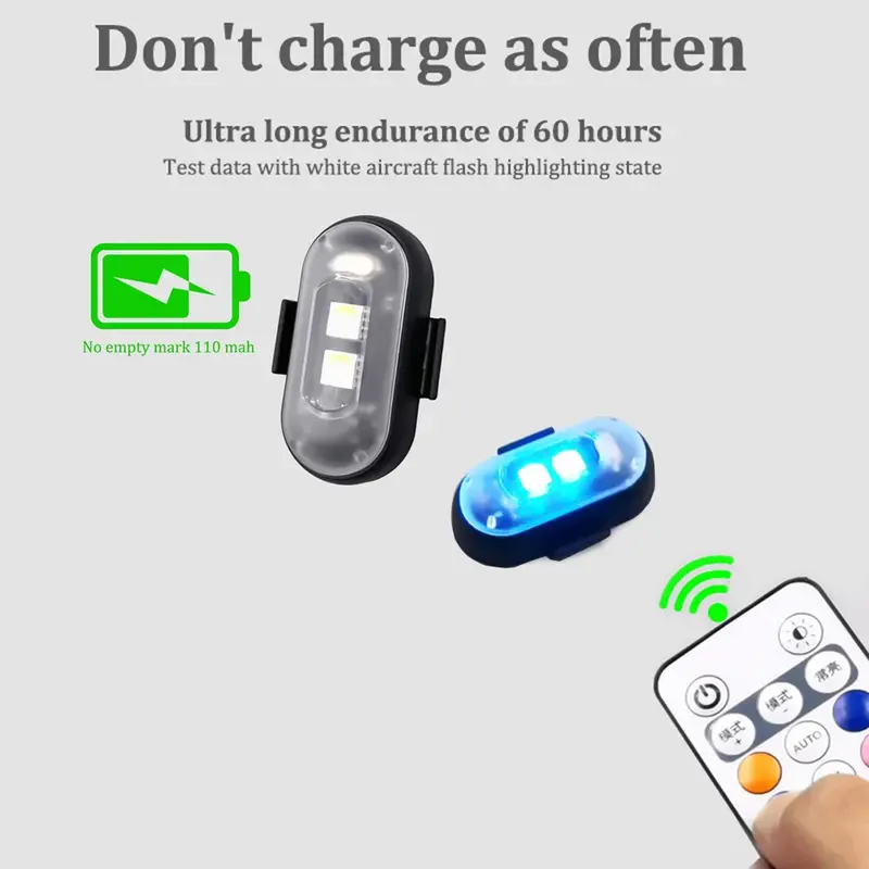 RGB LED Aircraft Strobe Lights with Wireless Remote Control – Multi-Color Flashing Position & Warning Lights for Motorcycles, Cars, Helicopters, Airplanes, Drones, Boats & Outdoor Vehicles