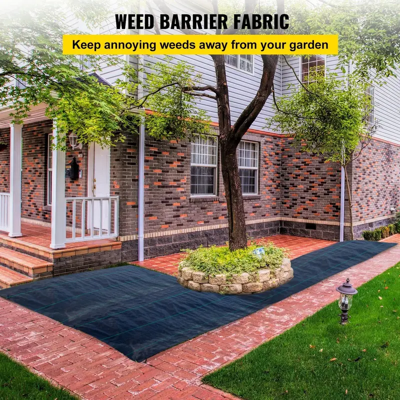 Heavy Duty Woven Weed Barrier Fabric, 6.5FT x 300FT Landscape Fabric Roll, 1800 Sq Ft Ground Cover for Gardens, Flower Beds and Outdoor Landscaping