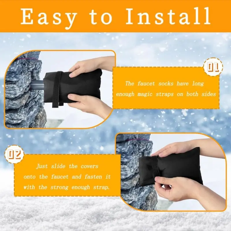 4/8-Pack Outdoor Faucet Covers, Waterproof Insulated Faucet Socks with Adjustable Strap, Reusable Winter Freeze Protection for Outdoor Garden & Patio
