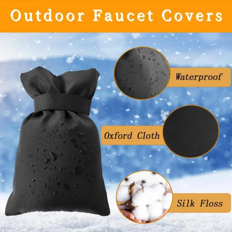 4/8-Pack Outdoor Faucet Covers, Waterproof Insulated Faucet Socks with Adjustable Strap, Reusable Winter Freeze Protection for Outdoor Garden & Patio