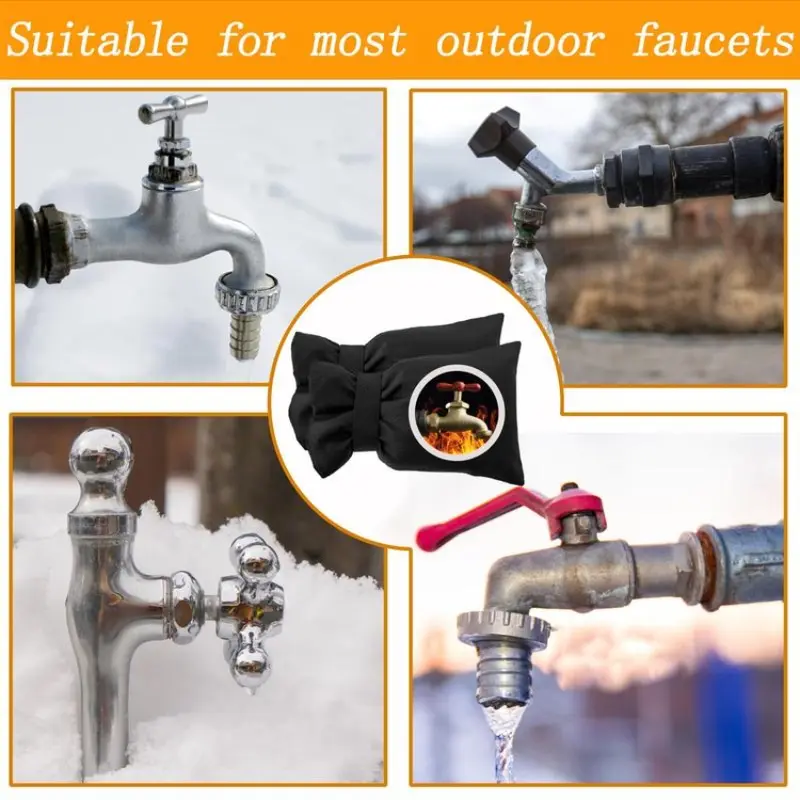 4/8-Pack Outdoor Faucet Covers, Waterproof Insulated Faucet Socks with Adjustable Strap, Reusable Winter Freeze Protection for Outdoor Garden & Patio
